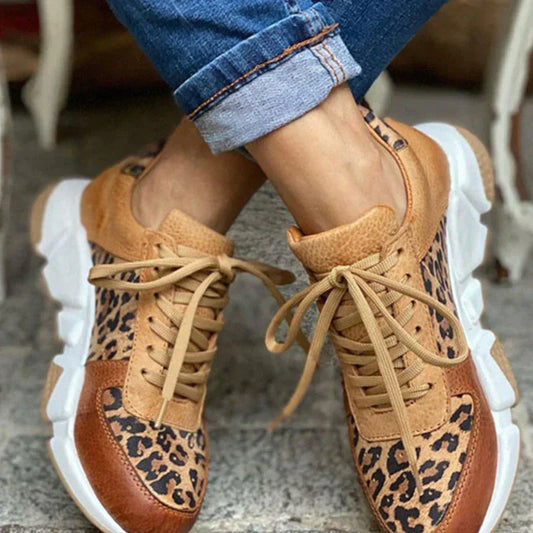 Dam Sneakers Trendig Leopardmönster Syntetmaterial-1