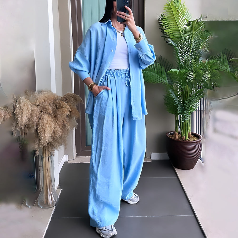 Variant image for Kvinnors Byxdress med Revers Bomull/Linne Avslappnad Stil-17