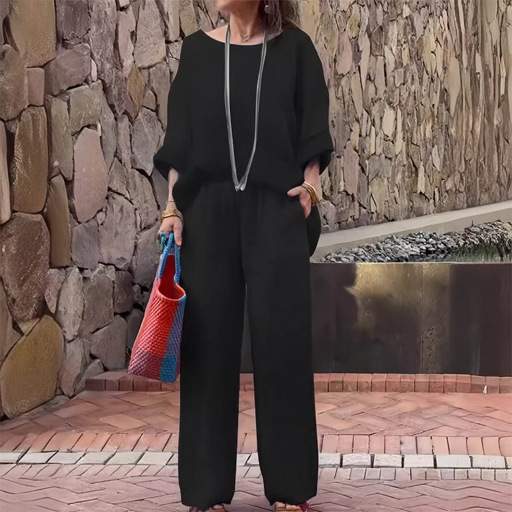 Variant image for Kvinnors T-shirt och Byxor Färggradient Bomull och Linne-73