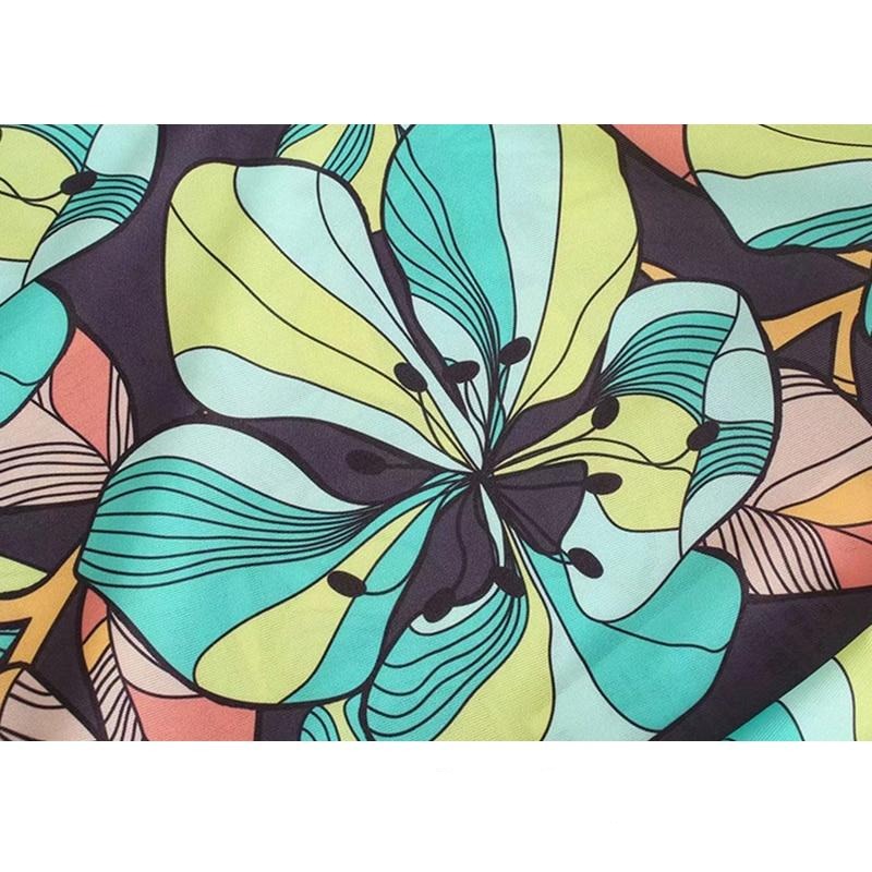 Blommönstrade Byxor med Resår i Midjan för Dam – Vristlängd, Lös Passform, Polyester 4