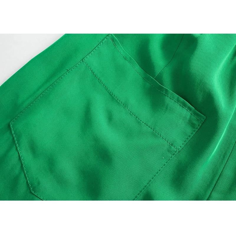 Snygga Byxor Dam Vintage Lösa Polyester med Fickor-5