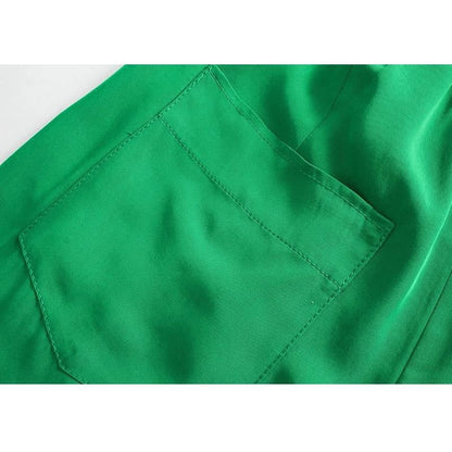 Snygga Byxor Dam Vintage Lösa Polyester med Fickor-5