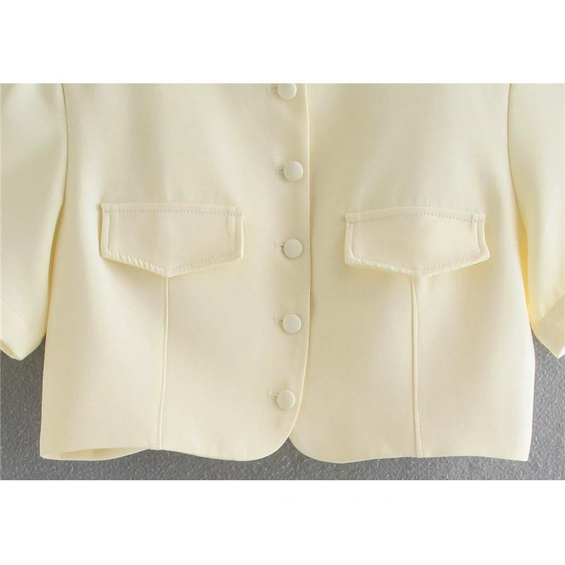 Dam Kortärmad Skördetopp Vintage Polyester-5