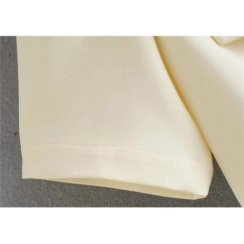 Dam Kortärmad Skördetopp Vintage Polyester-4