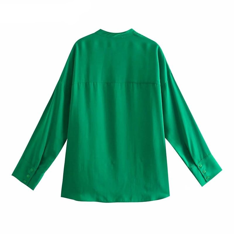 Herr Långärmad T-shirt Avslappnad Polyester Retro Krage med Ficka-2