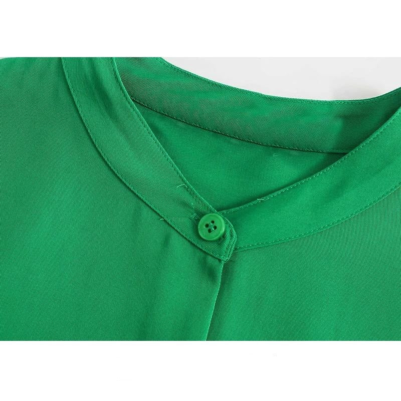 Herr Långärmad T-shirt Avslappnad Polyester Retro Krage med Ficka-3