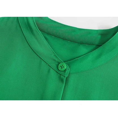 Herr Långärmad T-shirt Avslappnad Polyester Retro Krage med Ficka-3