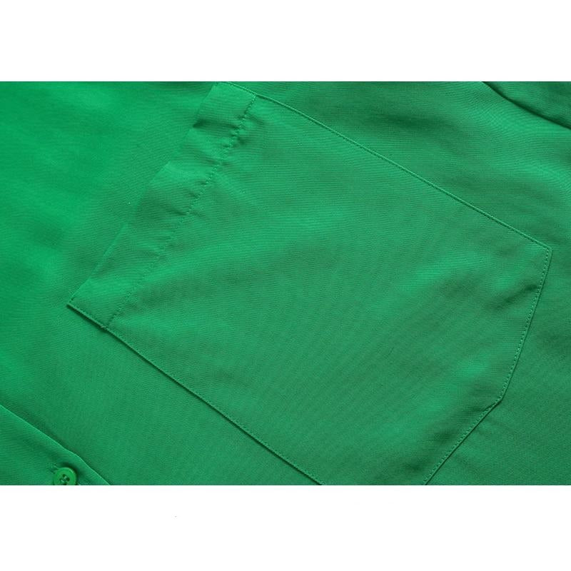 Herr Långärmad T-shirt Avslappnad Polyester Retro Krage med Ficka-4