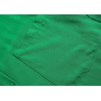 Herr Långärmad T-shirt Avslappnad Polyester Retro Krage med Ficka-4