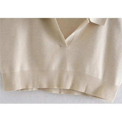 Dam Kortärmad Tröja Täckkrage Polyester-5