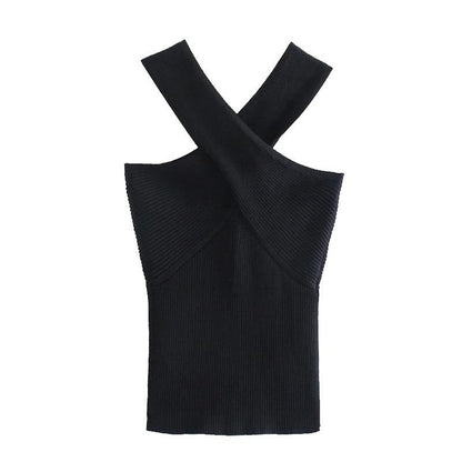 Dam Tank Top Modern Krage Polyester Kort-2