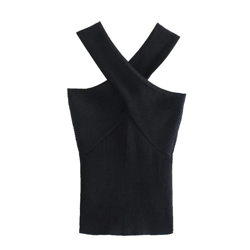 Dam Tank Top Modern Krage Polyester Kort-2