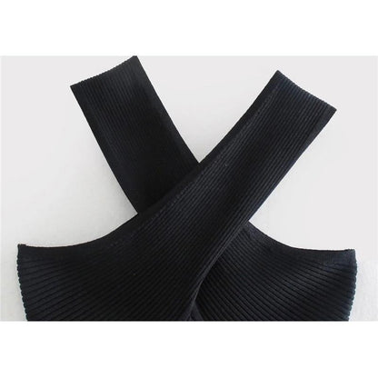 Dam Tank Top Modern Krage Polyester Kort-3