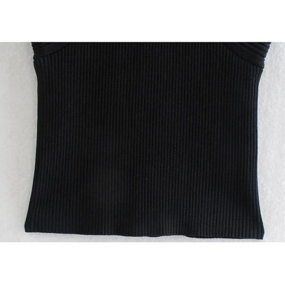 Dam Tank Top Modern Krage Polyester Kort-4