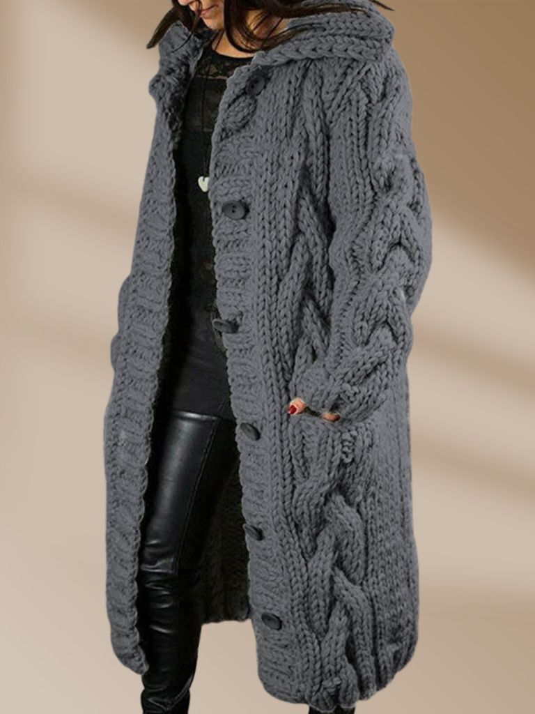 Variant image for Lång Stickad Väst Dam Mjuk Akryl Design-21