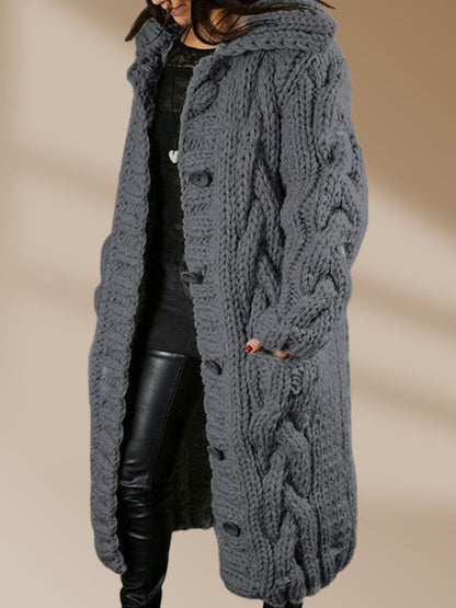 Variant image for Lång Stickad Väst Dam Mjuk Akryl Design-17