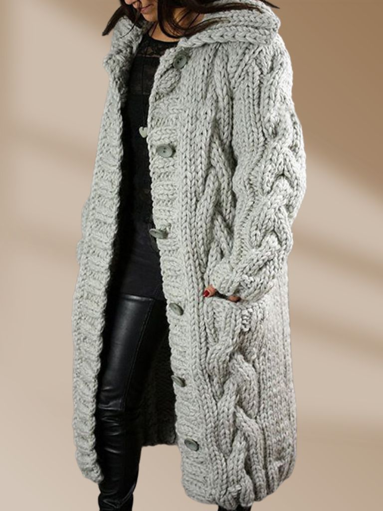 Variant image for Lång Stickad Väst Dam Mjuk Akryl Design-57