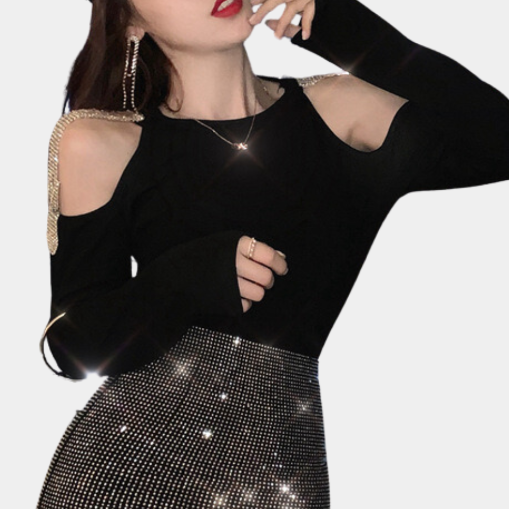 Kvinnors Avslappnad Blus Öppen Axel Högkvalitativ Polyester 3