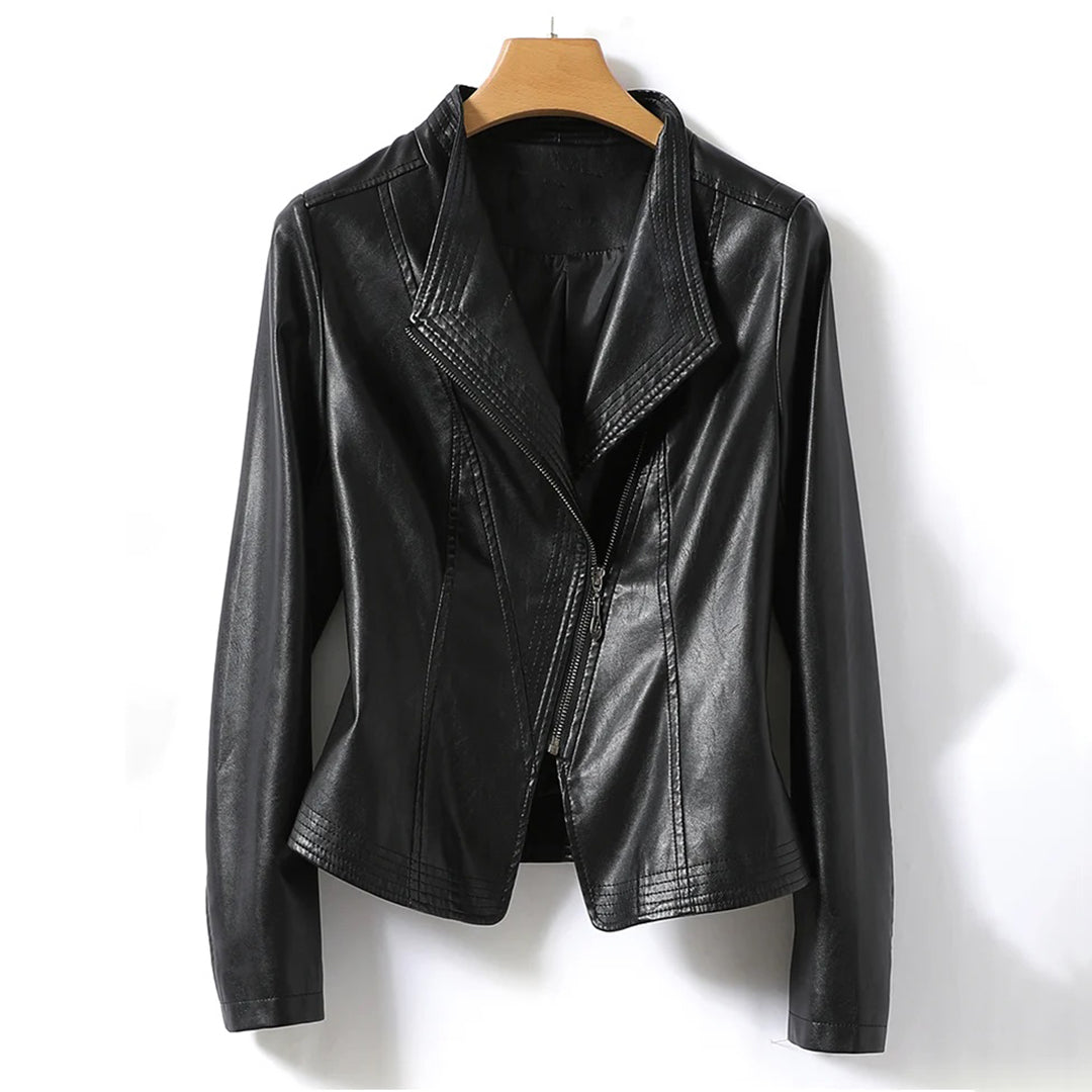 Damjacka Slim-Fit Fårläder Modern Stil 7