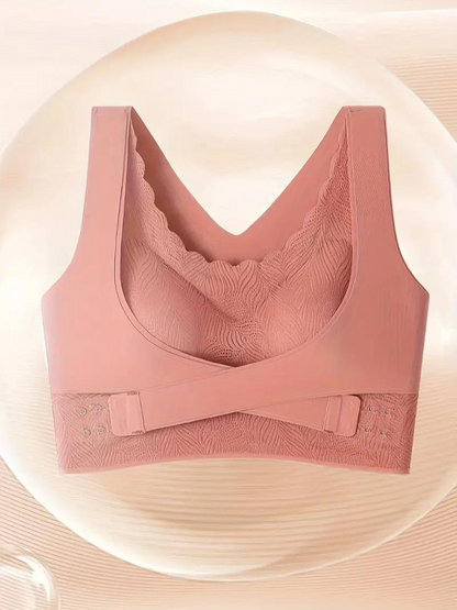 Dam BH Trådlös Sömlös Korskorsning Nylon-5