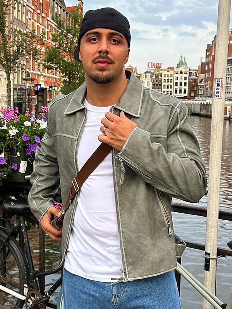 Unisex Överdimensionerad Jacka i Konstläder 3