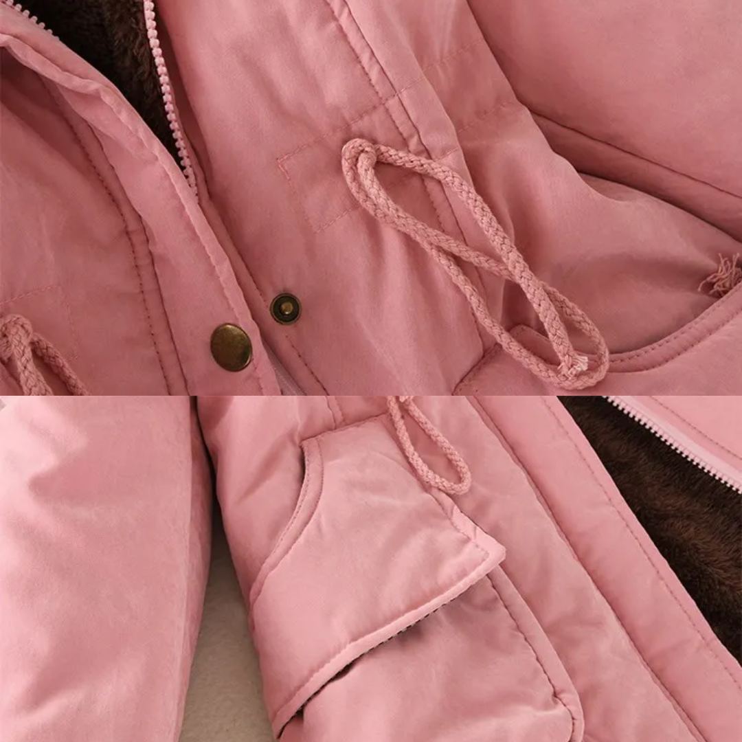 Dam Parkas Slim Fit Med Avtagbar Huva i Andningsbart Tyg-2
