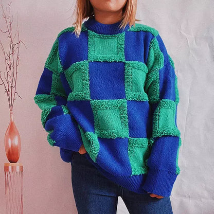 Herr Tröja Långärmad Patchwork Bomull och Polyester-1