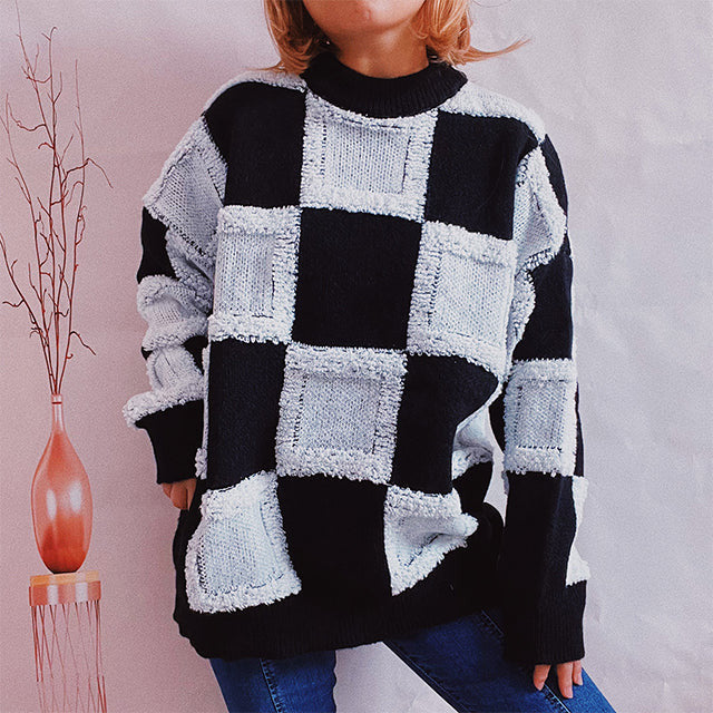 Variant image for Herr Tröja Långärmad Patchwork Bomull och Polyester-5