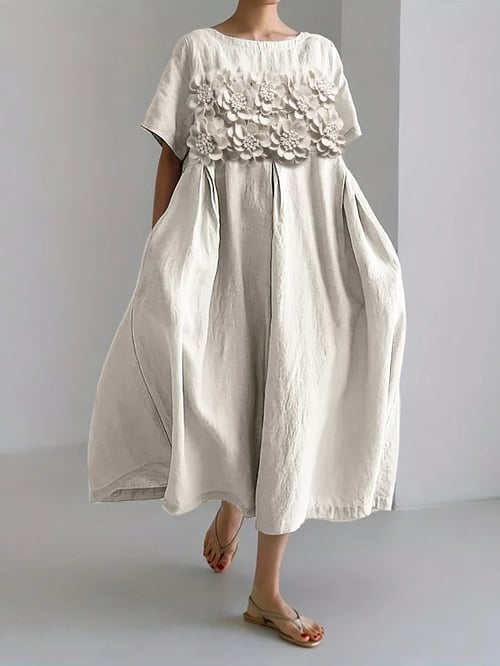 Kvinnors Klänning Blommigt Mönster Lätt Material 2