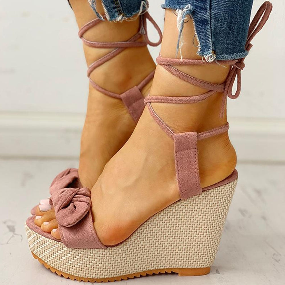 Kvinnors Kil Sandal Mönstrad PU med Ankelrem-4