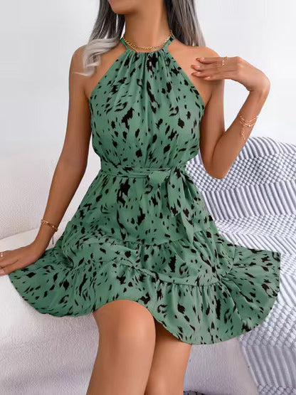 Variant image for Damklänning Leopardmönster Elegant Polyester för Fina Dam Klänningar-13