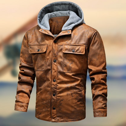 Variant image for Herrjacka Vintage Skinnjacka Rakt Snitt Med Avtagbar Huva-1