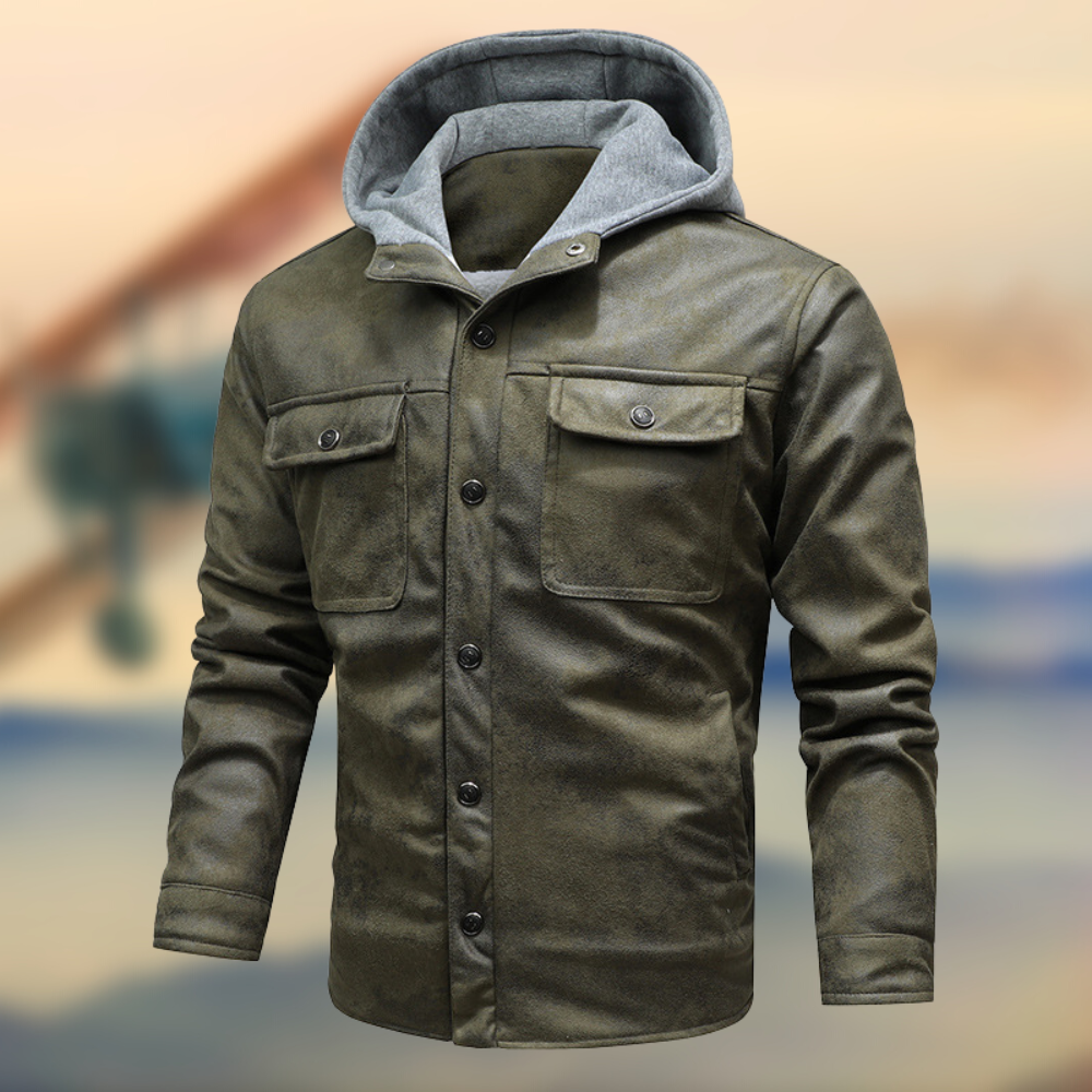 Variant image for Herrjacka Vintage Skinnjacka Rakt Snitt Med Avtagbar Huva-18