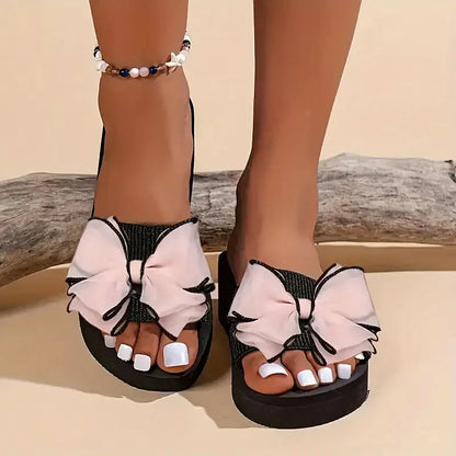 Dam Kilsandaler med Bowsnörning och Plattform Textil-3