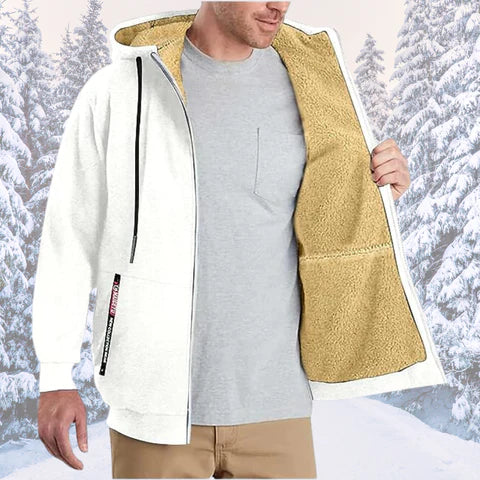 Herrar Huvtröja Dragkedja Fleece Polyester-3
