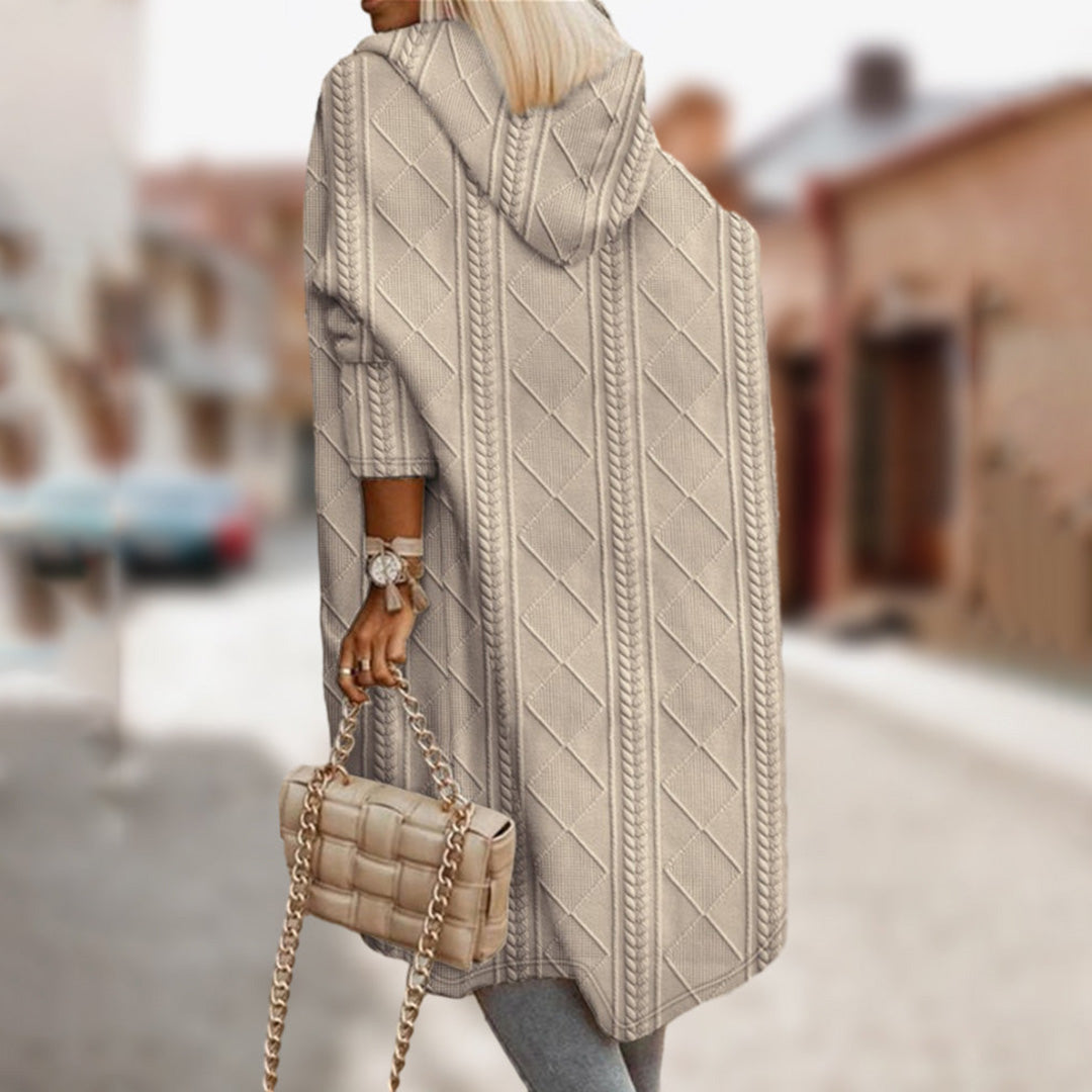 Kvinnors Kappa Figursydd Elegant Högkvalitativt Material-3