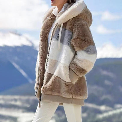 Dam Vinterjacka Lång Stilren Design Polyester-4