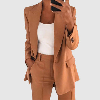 Dam Blazer Set Elegant Högkvalitativ Tyg-4