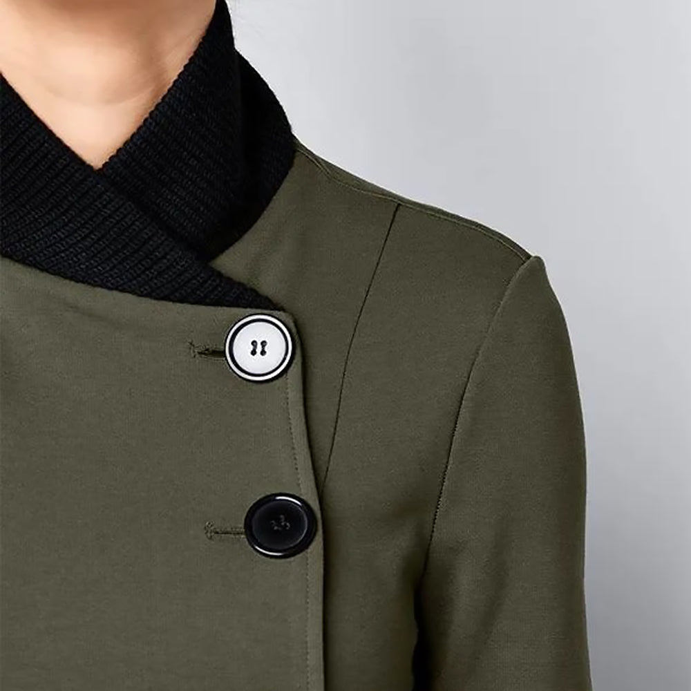 Dam Lång Vinterjacka Skyddande Bomullspolyester-3