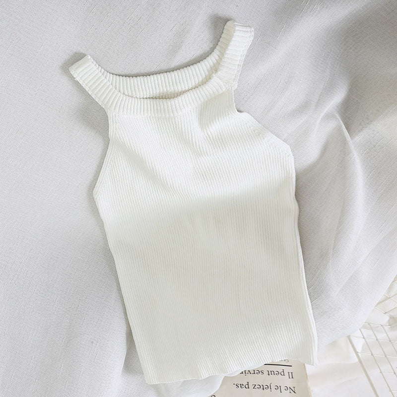 Dam Tank Top med Detaljer Polyester Regular Fit-5