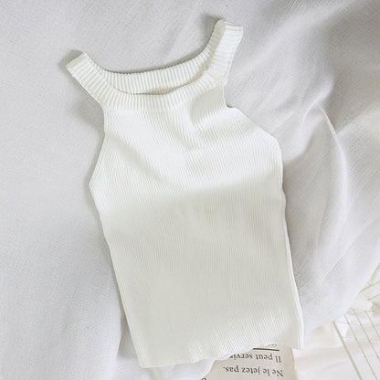 Dam Tank Top med Detaljer Polyester Regular Fit-5