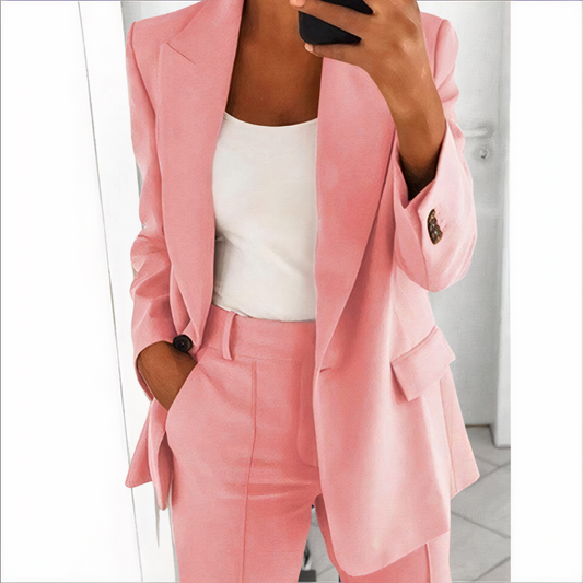 Kvinnors Blazer Set Skräddarsydd Jacka Polyester och Elastan 1