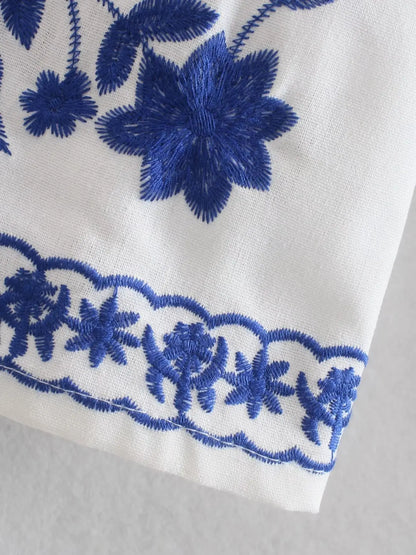 Kvinnors Cardigan Blommig Design Lätt Bomull-5