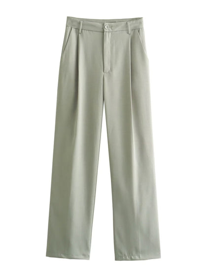 Kvinnors Hög Midja Blazer Set i Högkvalitativt Tyg-6