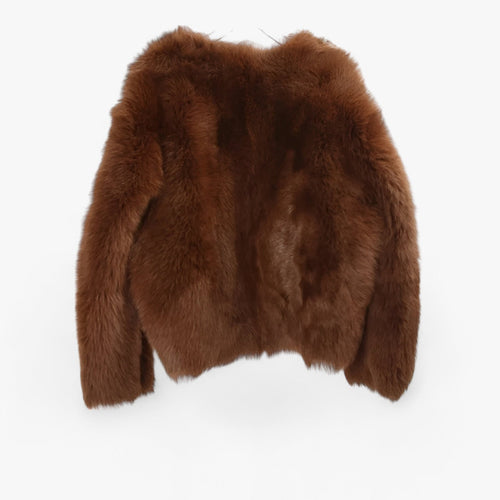 Dam Cardigan Syntetisk Päls Långärmad med Fickor-1