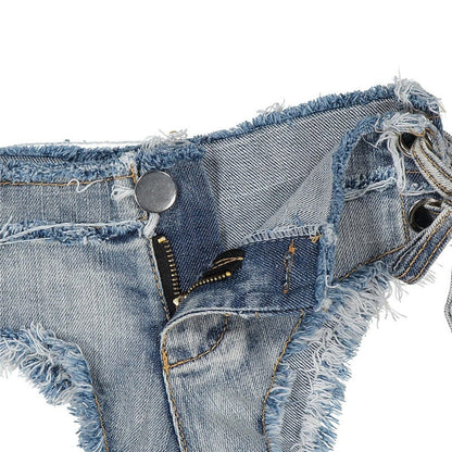 Kvinna Kortjeans Slim Fit Bomull med Sidosnörning 5