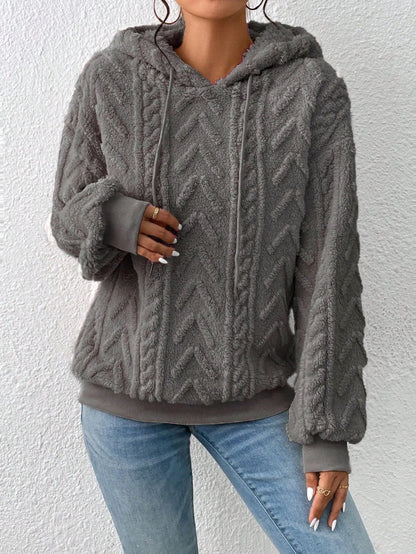 Kvinnor Hoodie Avslappnad Design Mjuk Tygblandning 9