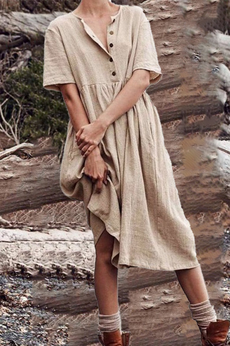 Kvinnor Lätt Klänning Luftig Polyester 2