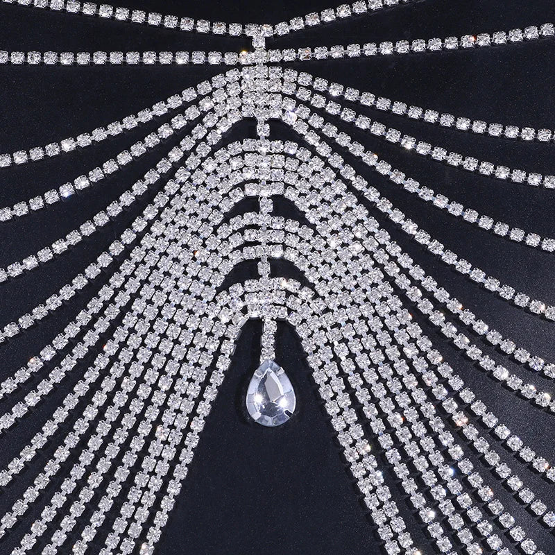 Kvinnors Bältkristallkedja Elegant Koppar och Strass 3