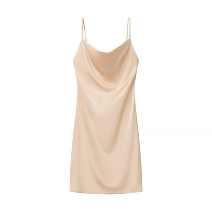 Kvinnors Bärarklänning Vattenfallshalsring Flödande Tyg 0